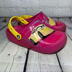 Crocs Pink Cars Lightning McQueen Sz 3
